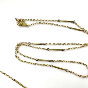 16&quot; Vintage Gold Finished Specialty Chain- Finished Chain for Jewelry and Necklaces- Gold tone Metal &quot;Bar and Link&quot; Specialty Necklace Chain