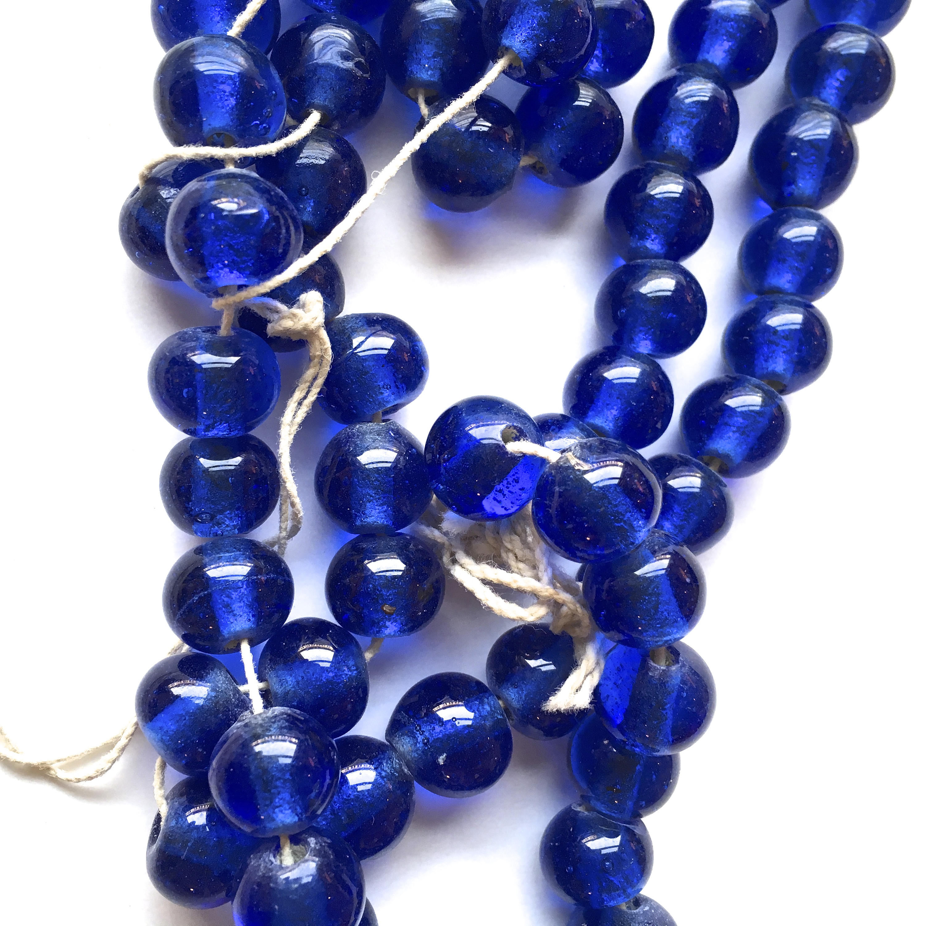 Antique Blue PEKING GLASS Beads Blue Round Beads 10mm Etsy