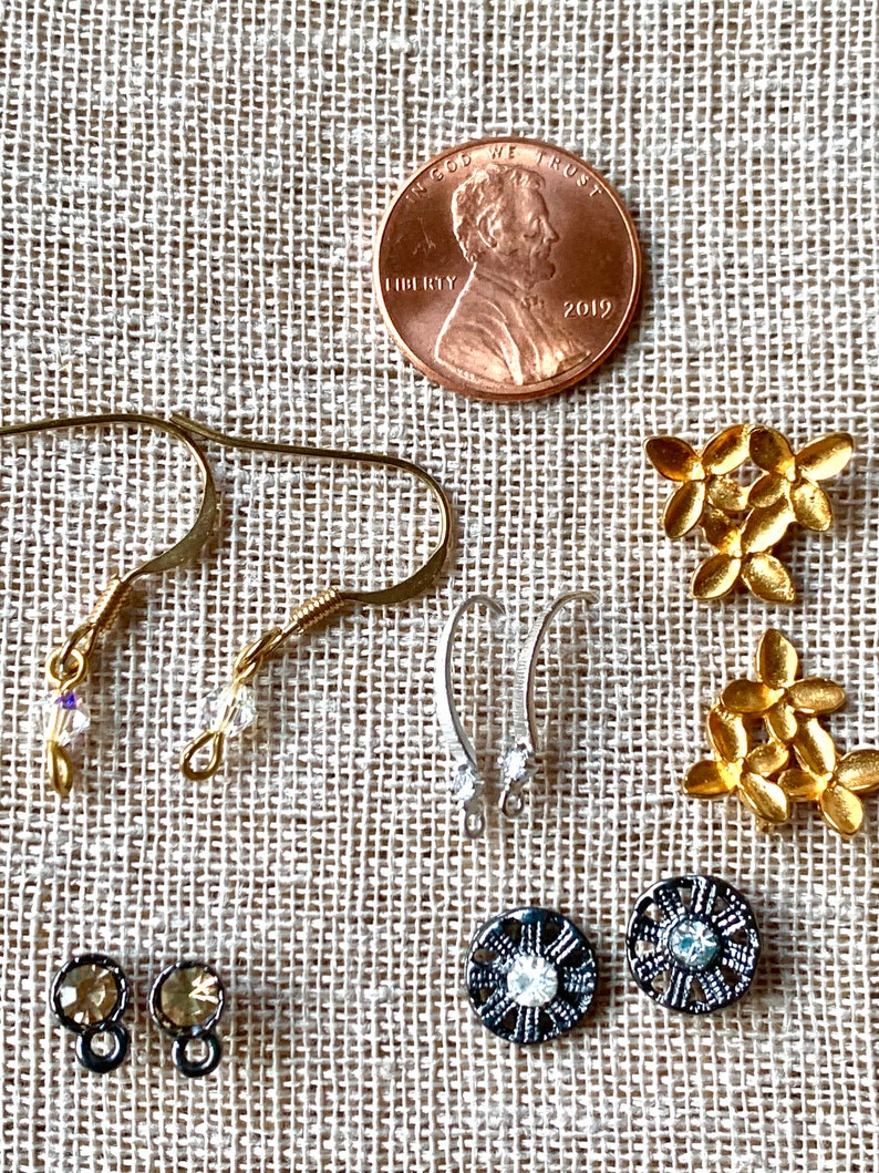 5 PAIRS Assorted Fancy Earring Components With Backs Dangles Etsy