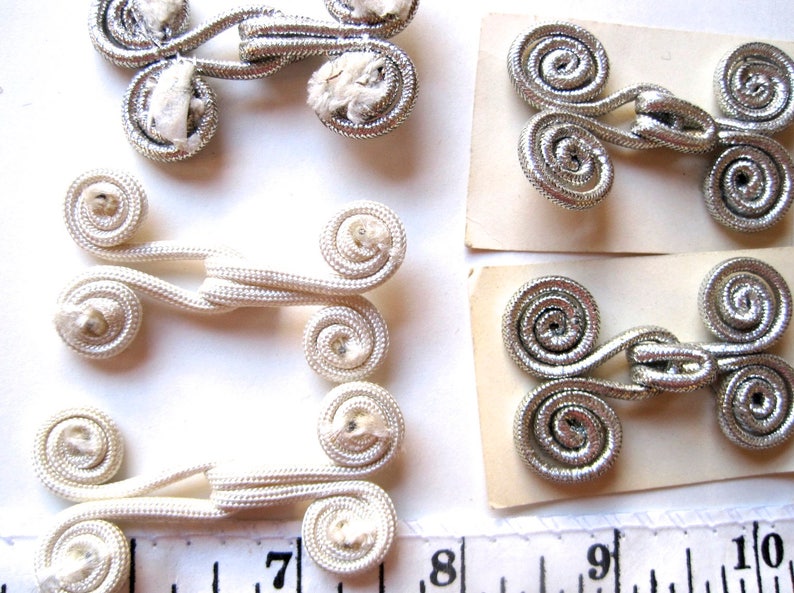 5 Vintage FROGS Trim / Frog Clothing Attachment / Silver Etsy