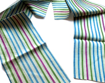 Vintage VERA Neumann Striped split-neck Scarf / Authentic Midcentury VERA Scarf / Ladies or Mens Double-faced Stripe Silk Scarf 5.5&quot;W x 46&quot;L