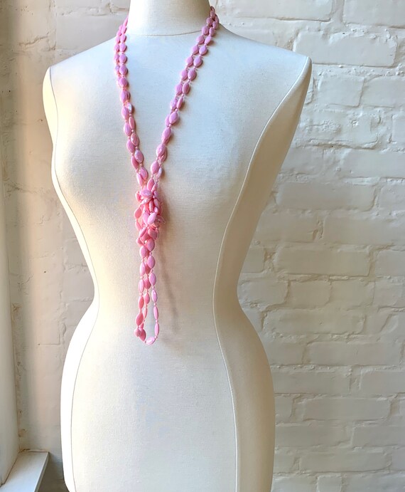 1960s Vintage PINK Mod, Pop Art Necklace / Xtra L… - image 7