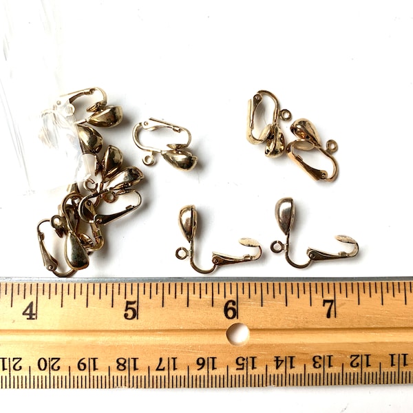 12 PAIRS Silver or Gold Plated Fancy Earring Clip Backs / 15 mm Lever Back Plated Earring clips / Components for DIY Jewelry Making