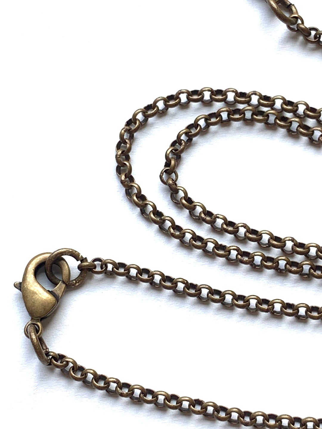 2 Finished Necklace Chains Brass Metal Necklace Chains Premade Jewelry