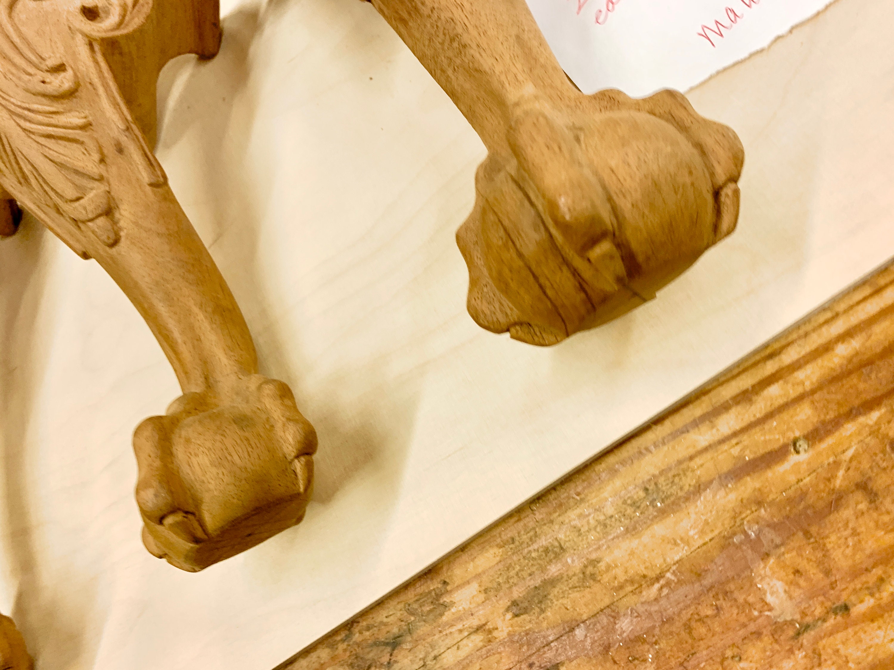 4 Hand Carved Wood Legs for Furniture Home Decor Sculpture Etsy