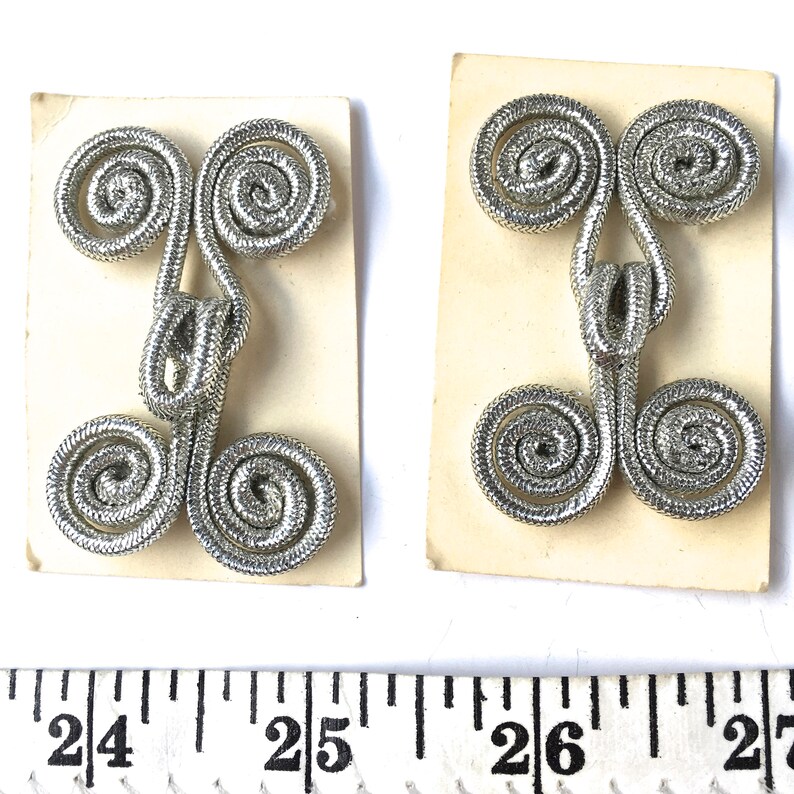 5 Vintage FROGS Trim / Frog Clothing Attachment / Silver Etsy