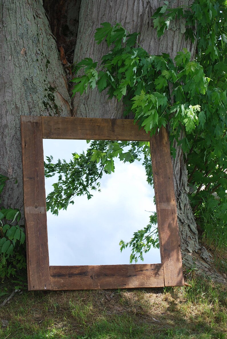Mirror Reclaimed Barn Wood And Rustic Wood Reclaimed Barnwood Etsy