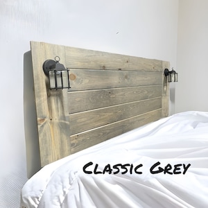 Floating Wall Mounted Wood Headboard with Independent Lamps