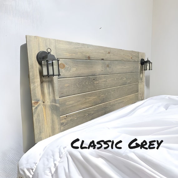 Wall Mounted Wood Headboard With Independent Lamps - Etsy