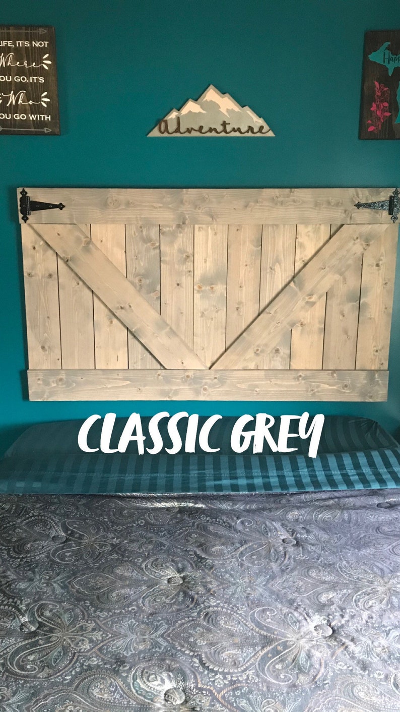 Floating Barn Door Headboard Rustic Farmhouse Furniture King Headboard Queen Headboard Full Headboard Custom Furniture image 2