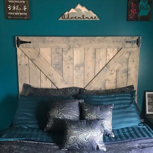 Floating Barn Door Headboard Rustic Farmhouse Furniture King Headboard Queen Headboard Full Headboard Custom Furniture image 6