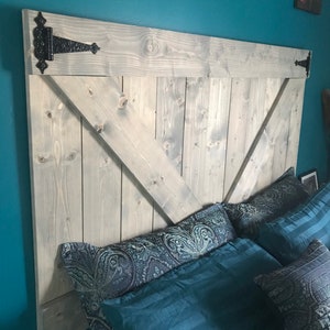 Floating Barn Door Headboard Rustic Farmhouse Furniture King Headboard Queen Headboard Full Headboard Custom Furniture image 1