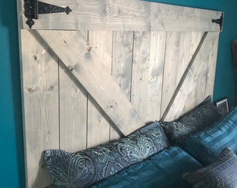 Floating Barn Door Headboard - Rustic Farmhouse Furniture - King Headboard - Queen Headboard - Full Headboard - Custom Furniture