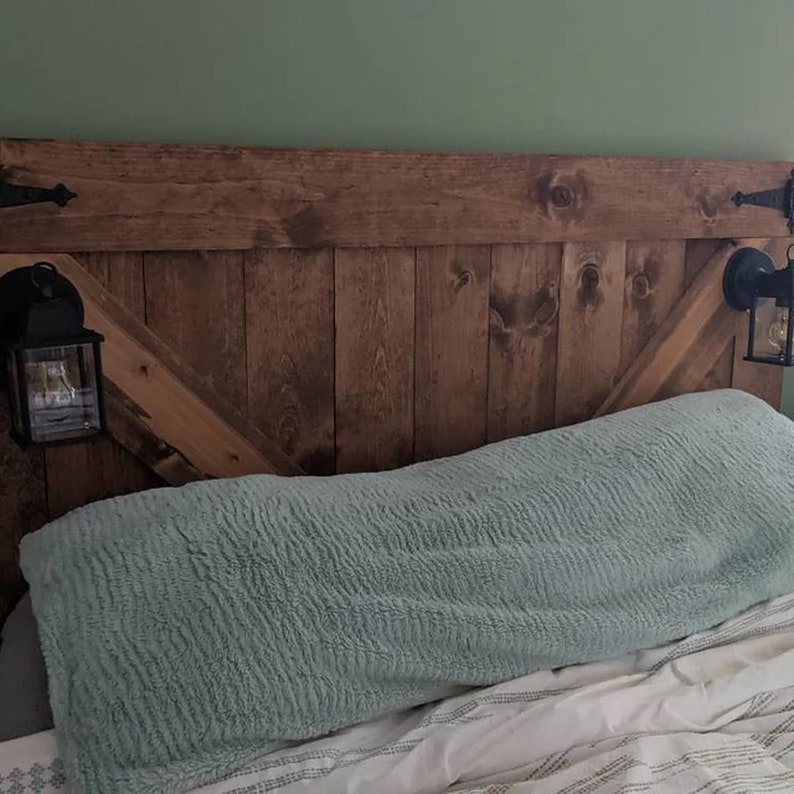 Floating Barn Door Headboard Rustic Farmhouse Furniture King Headboard Queen Headboard Full Headboard Custom Furniture image 8