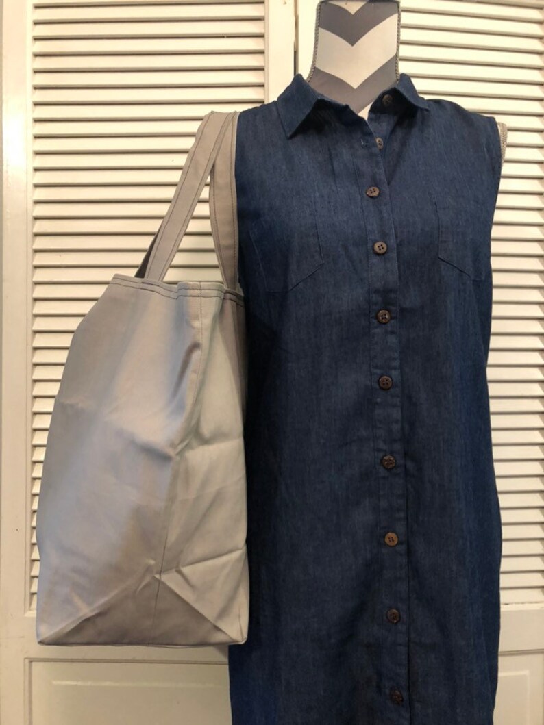Gray Reusable Grocery Bag
