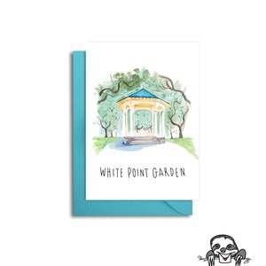 Charleston SC White Point Garden Gazebo Card, Charleston Wedding, Charleston Anniversary Card, Charleston Battery Park, Charleston Card