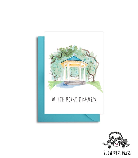 Charleston Sc White Point Garden Gazebo Card Charleston Etsy