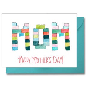 Carte Lego fête des mères, carte drôle de fête des mères, carte de fête des mères avec Legos, garçon maman, cadeau pour garçon maman