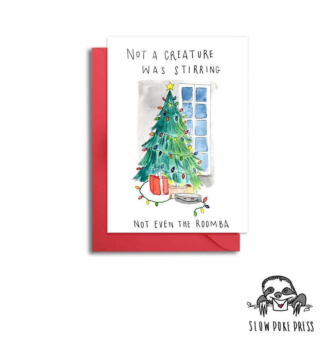 Funny Christmas Card Not A Creature Was Stirring Not Even the Etsy