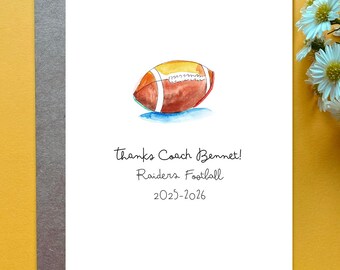 Thank You Card for Coach Football Thank You Card Football Coach Customizable Gift for Assistant Coach Football Team Retirement Card
