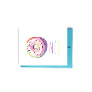 Donut Erster Geburtstagskarte, Donut Karte, Baby erster Geburtstag, rosa Streusel Donut, Donut Geburtstag, Enkelin Geburtstag, One