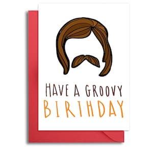 Tarjeta de cumpleaños genial, tarjeta de cumpleaños con temática de los años 70, tarjeta de cumpleaños para él, tarjeta de cumpleaños divertida para él, cumpleaños del hijo