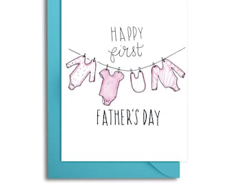 First Father's Day Card, 1st Father's Day Card, Father's Day from Baby, 1st Father's Day Card Simple, 1st Fathers Day from Wife