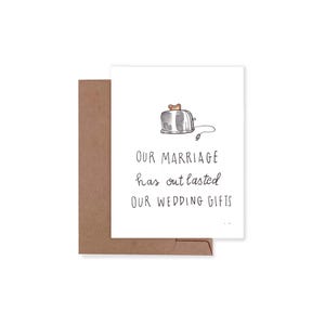 Nuestro matrimonio ha durado más que nuestra boda Regalos, Tarjeta de aniversario para el esposo, Tarjeta de aniversario divertida