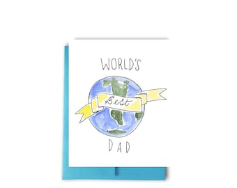 Father's Day Card, World's Best Dad Father's Day Card, First Father's Day Card, Father's Day from daughter, Father's Day from son,