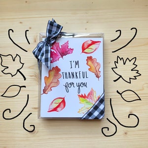 Carte de Thanksgiving, carte de voeux d'automne, carte de Thanksgiving, carte de fête des amis, décoration de Thanksgiving, je vous suis reconnaissant