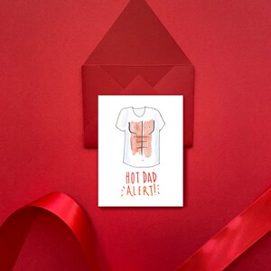 Hot Dad Tee Valentine Card, divertido tarjeta de San Valentín para él, San Valentín de esposa a marido, Divertido San Valentín para marido, Aniversario divertido