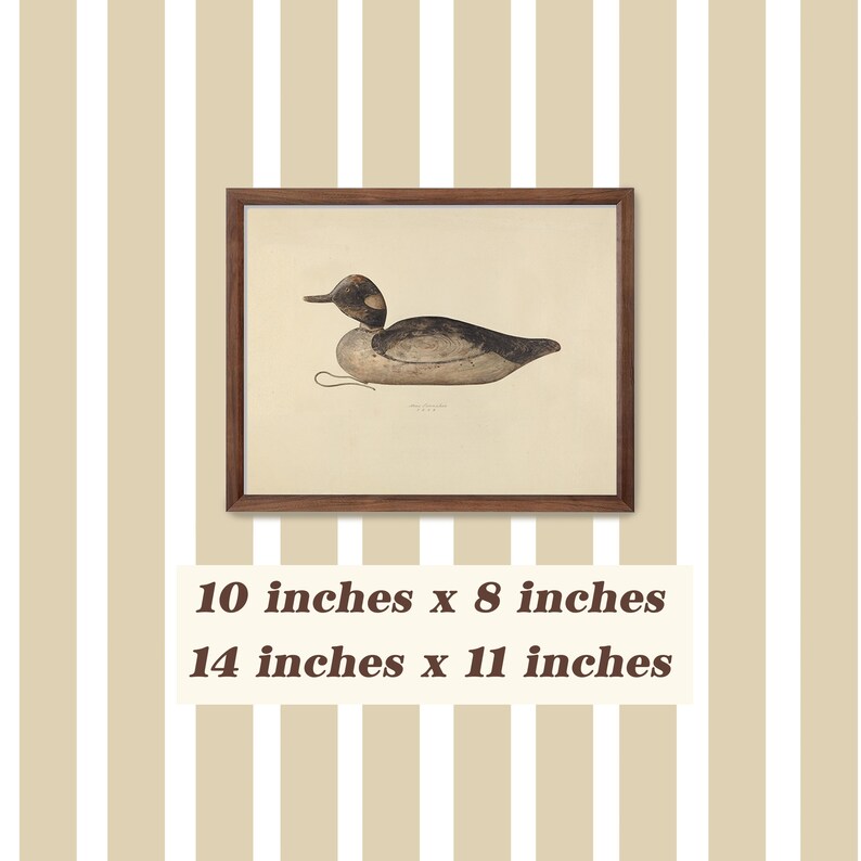 Vintage Duck Art Print Antique Duck Decoy Boy Nursery Mallard Duck Decor Hunting Theme Nursery image 3