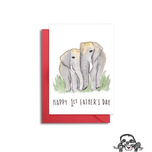 Elefanten Karte für Papa und Baby, Erste Vatertagskarte, 1. Vatertagskarte mit Elefanten, Elefantenkarte für Papa, Papa Karte Elefant Thema