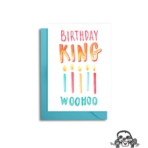 Tarjeta de cumpleaños rey Wohoo, tarjeta de cumpleaños del esposo, tarjeta de cumpleaños del novio, tarjeta de cumpleaños para él, tarjeta de cumpleaños de papá, tarjeta de cumpleaños del abuelo