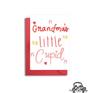 Petit Cupidon de grand-mère, carte de Saint-Valentin pour grand-mère, 1er Saint-Valentin de bébé, carte de grand-mère personnalisée, Saint-Valentin pour grand-mère dès le bébé