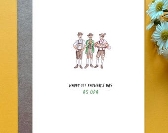 1st Father's Day Card for Opa German Grandpa Father's Day Gift for Grandfather Custom Name Card