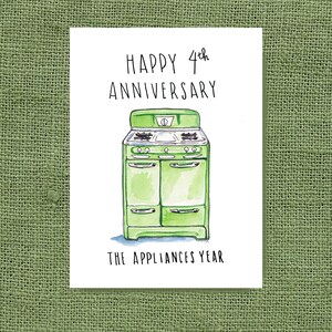 4th Wedding Anniversary Card for Wife 4th Anniversary card for Husband Appliances Gift Theme Anniversary 4th Wedding Anniversary Gift