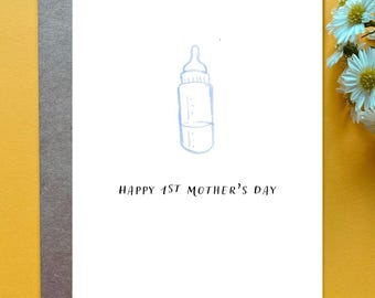 First Mother's Day Card Boy Mom 1st Mother's Day Gift Mother's Day from Baby Custom Mom's 1st Mother's Day Minimal 1st Mother's Day Girl Mom