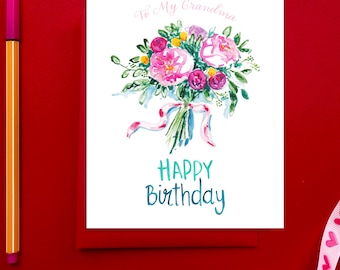 Birthday Card for Grandma Custom Birthday Gift