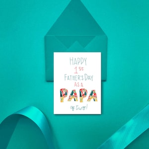 1. Vatertag als Papa von 2, 1. Vatertag als Papa von 3, Vatertagsgeschenk für Papa, Papa Vatertagskarte, neues Grand Baby