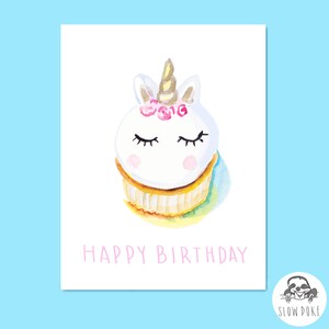 Unicorn Birthday Card Magical Unicorn Cupcake Card Birthday Card for Her Unicorn Theme Birthday First Birthday Card Granddaughter Card