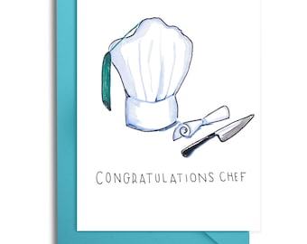 Chef Card, Culinary School Graduation Card, CIA graduation card, Pastry Chef Card, Cooking Card