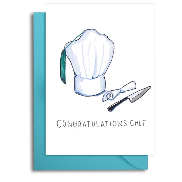 Chef Card, Culinary School Graduation Card, CIA graduation card, Pastry Chef Card, Cooking Card