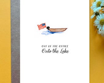 Fishing Retirement Card Out of the Office onto the Lake Retirement Card for Him Deep Sea Fishing Boat Retirement Gift for Dad Fisherman