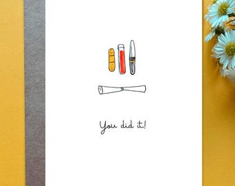Custom Phlebotomists Graduation Card Phlebotomy Grad Gift Clinical Pathologist Blood Draw illustration