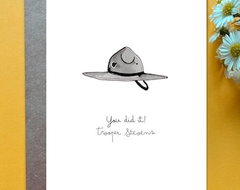 State Trooper Graduation Card Highway Patrol graduation card Personalizable Officer Graduation Gift Trooper Hat
