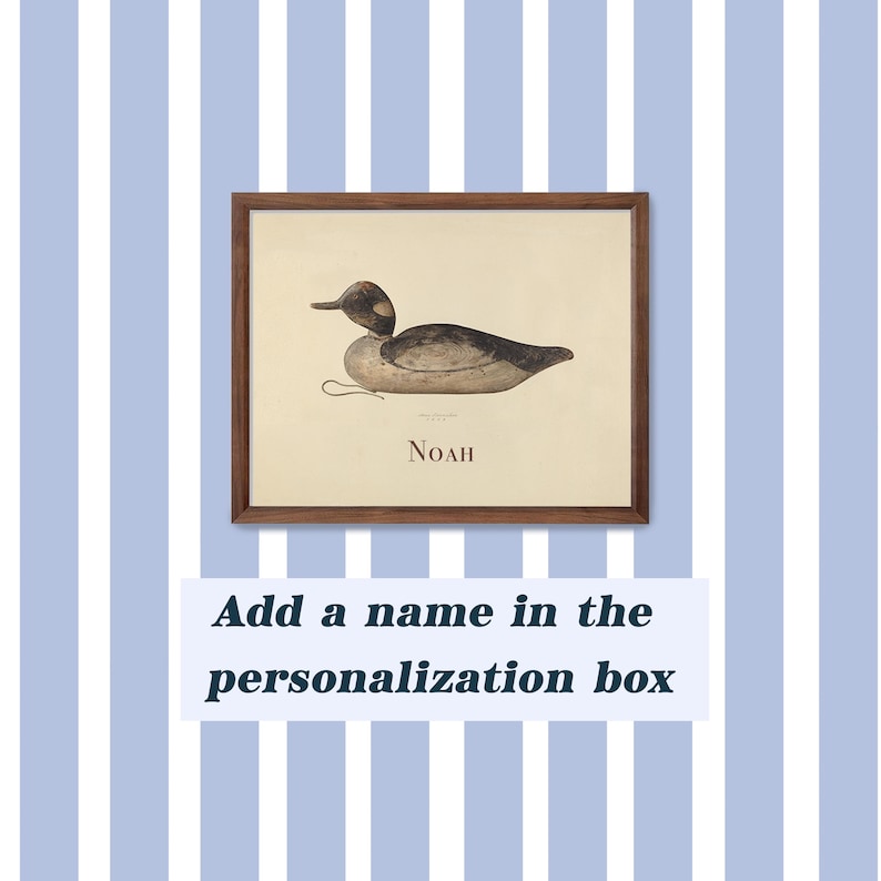 Vintage Duck Art Print Antique Duck Decoy Boy Nursery Mallard Duck Decor Hunting Theme Nursery image 4