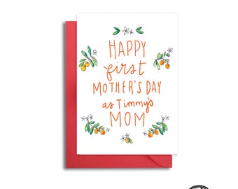 1st Mother's Day as Baby's Mom, First Mother's Day Card, Mother's Day with Two kids, Mom of 2 Mother's Day Card, New baby's 1st Mother's Day