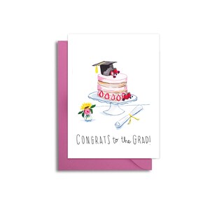 Graduation Card, Graduation Cake Themed Card, Congrats to the Grad Card, College Graduation Card, High School Graduation Card