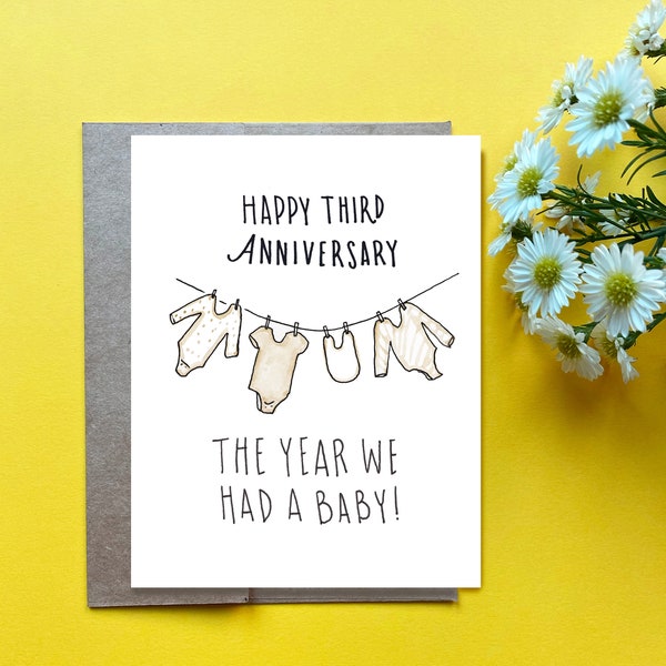 3rd Wedding Anniversary Card, The Year we had a Baby, Celebrating our Anniversary as new parents